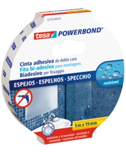 NASTRO BIADESIVO PER SPECCHI "POWERBOND", 19 MM X 5 MT - TESA